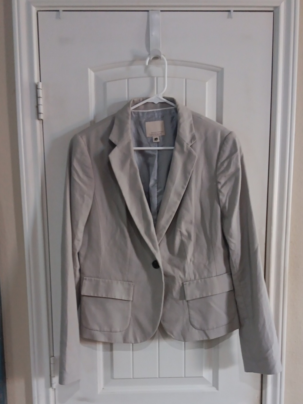 Banana Republic Heritage Elephant Tag Cotton Blazer Grey Cropped Boxy Sm